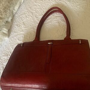 Buxton Rich Red Leather Briefcase